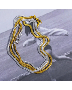 Plain Solid Color Snake Chain Stainless Steel Plating Necklace CA07830484