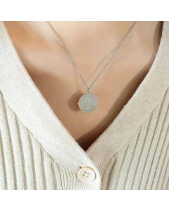Fashion Geometric Plating Pendant Titanium Steel Necklace CA07830500