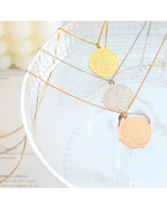 Fashion Geometric Plating Pendant Titanium Steel Necklace CA07830500