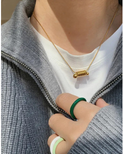 Novelty Geometric Pendent Titanium Steel Plating Necklace CA07830503