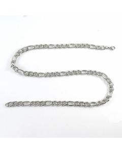 Plain Solid Color Figaro Chain Titanium Steel Plating Necklace CA07830504-Steel Color-01