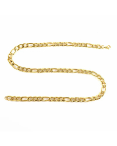 Plain Solid Color Figaro Chain Titanium Steel Plating Necklace CA07830504-Gold Color-01