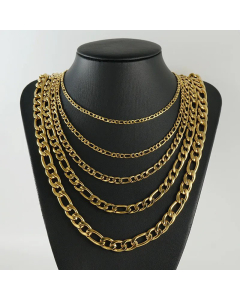 Plain Solid Color Figaro Chain Titanium Steel Plating Necklace CA07830504