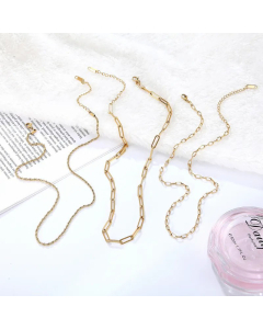 Plain Solid Color Thick 0 Words Chain Titanium Steel Necklace CA07830513