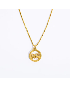 Hollow Out Round Constellation Stainless Steel Plating Pendant Necklace CA07830515