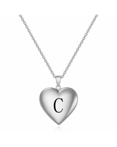 Minimalism Letter Heart Shape Plating Pendant Titanium Steel Necklace CA07830518