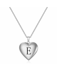 Minimalism Letter Heart Shape Plating Pendant Titanium Steel Necklace CA07830518