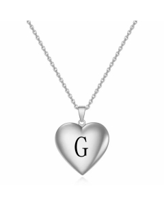 Minimalism Letter Heart Shape Plating Pendant Titanium Steel Necklace CA07830518