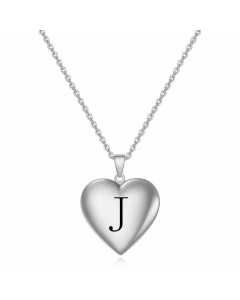 Minimalism Letter Heart Shape Plating Pendant Titanium Steel Necklace CA07830518