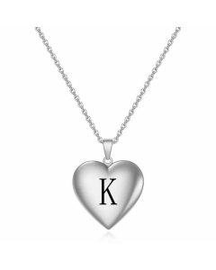 Minimalism Letter Heart Shape Plating Pendant Titanium Steel Necklace CA07830518