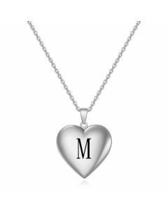 Minimalism Letter Heart Shape Plating Pendant Titanium Steel Necklace CA07830518