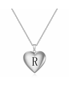 Minimalism Letter Heart Shape Plating Pendant Titanium Steel Necklace CA07830518