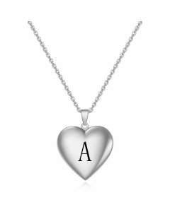 Minimalism Letter Heart Shape Plating Pendant Titanium Steel Necklace CA07830518