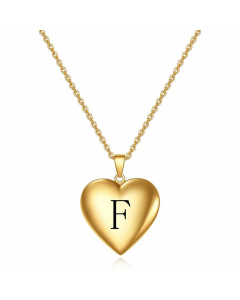 Minimalism Letter Heart Shape Titanium Steel Plating Pendant Necklace CA07830522