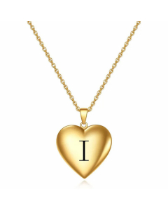 Minimalism Letter Heart Shape Titanium Steel Plating Pendant Necklace CA07830522