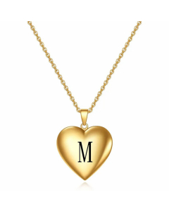 Minimalism Letter Heart Shape Titanium Steel Plating Pendant Necklace CA07830522