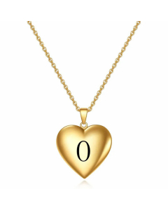 Minimalism Letter Heart Shape Titanium Steel Plating Pendant Necklace CA07830522