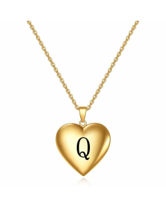 Minimalism Letter Heart Shape Titanium Steel Plating Pendant Necklace CA07830522