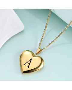 Minimalism Letter Heart Shape Titanium Steel Plating Pendant Necklace CA07830522