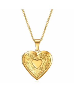 Vintage Heart Shape Pendant Titanium Steel Necklace CA07830524