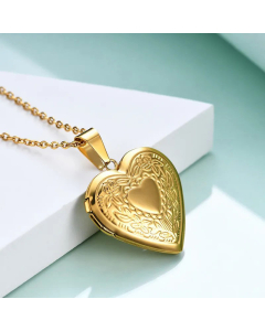 Vintage Heart Shape Pendant Titanium Steel Necklace CA07830524