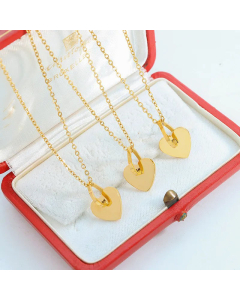 Fashion Heart Shape Pendant Titanium Steel Plating Necklace CA07830528
