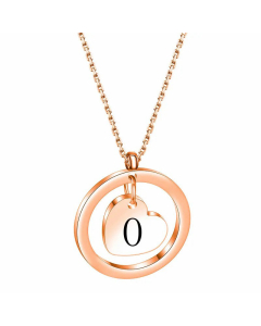 Hollow Out Round Letter Heart Shape Pendant Titanium Steel Necklace CA07830529