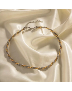 Hip-Hop Twist Chain Stainless Steel Plating Necklace CA07830534