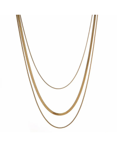 Plain Solid Color Snake Chain  Titanium Steel Plating Layered Necklaces CA07830546