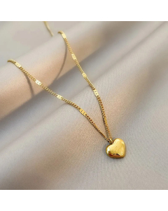 Minimalism Heart Shape Pendent Titanium Steel Plating Necklace CA07830547