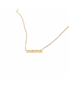 Minimalism MAMA Letter Titanium Steel Polishing Necklace CA07830559
