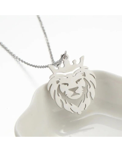 Daily Style Lion Hollow Out Pendant Stainless Steel Necklace CA07830564