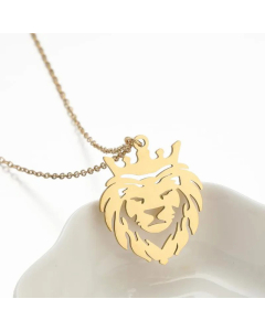 Daily Style Lion Hollow Out Pendant Stainless Steel Necklace CA07830564