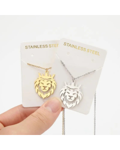 Daily Style Lion Hollow Out Pendant Stainless Steel Necklace CA07830564