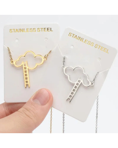 Cute Hollow Out Clouds Pendent Stainless Steel Necklace CA07830565