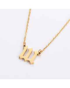 Non-Fading Number Years Plating Pendant Stainless Steel Polishing Necklace CA07830568