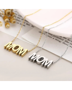 Fashion Letter MOM Pendant Titanium Steel Plating Necklace CA07830570
