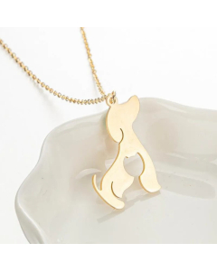 Cute Dog Pendant Stainless Steel Titanium Steel Plating Necklace CA07830572
