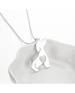 Cute Dog Pendant Stainless Steel Titanium Steel Plating Necklace CA07830572