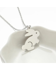 Cute Rabbit Pendant Stainless Steel Titanium Steel Plating Necklace CA07830573