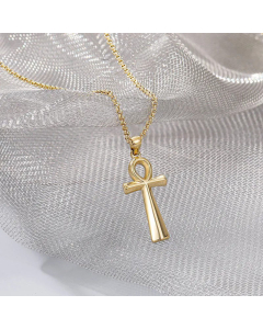 Minimalism Cross Pendant Titanium Steel Plating Necklace CA07830575