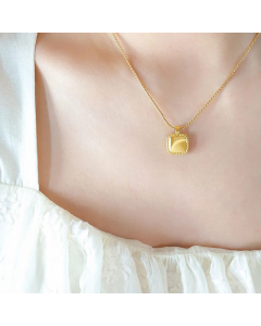 Minimalism Square Pendent Titanium Steel Plating Necklace CA07830579