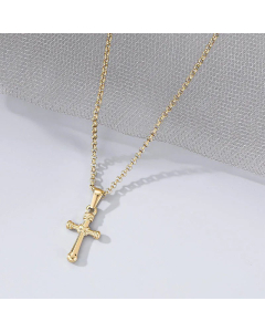 Minimalism Cross Plating Pendant Titanium Steel Necklace CA07830583