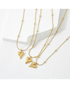 Simple Style Heart Shape Pendant Stainless Steel Plating Necklace CA07830584