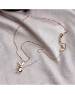 Cute Letter Rabbit Pendant Titanium Steel Plating Necklace CA07830605