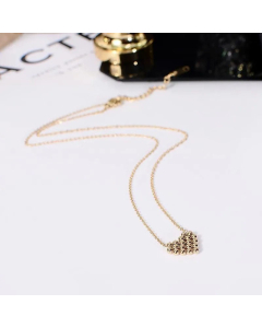 Minimalism Beads Heart Shape Titanium Steel Plating Pendant Necklace CA07830607