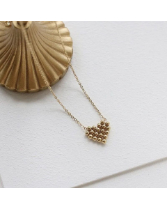 Minimalism Beads Heart Shape Titanium Steel Plating Pendant Necklace CA07830607