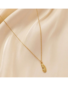 18K Feather Pendent Stainless Steel Plating Necklace CA07830613