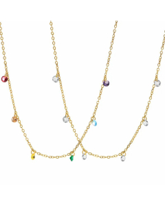 Vacation Zircon Choker Stainless Steel Plating Rhinestone Necklace CA07830615