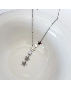 Elegant Pentagram Tassel Titanium Steel Plating Necklace CA07830620